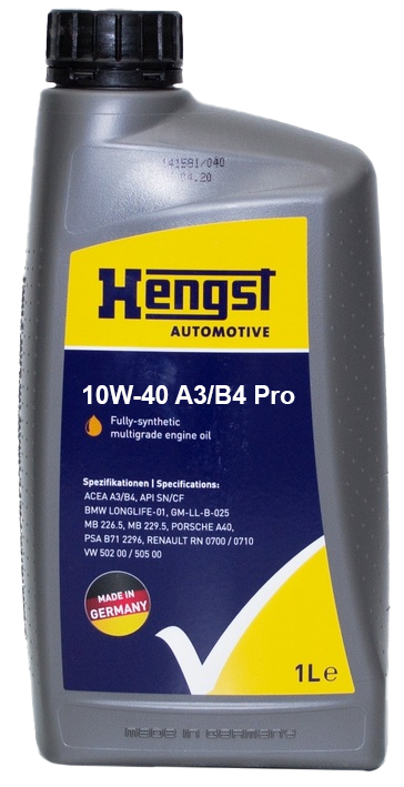 Моторное масло Hengst 10W-40 A3/B4 Pro, 1л (Hengst: 553800000)